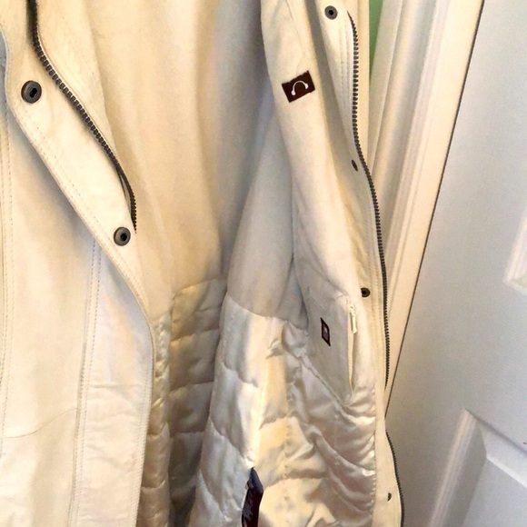 Danier Leather Tailored Cream White Leather Zip Up Jacket Coat - Picture 8 of 11